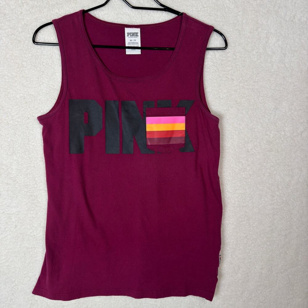 Victorias Secret VS PINK Tank Top Maroon Workout Womens XS Yoga Running